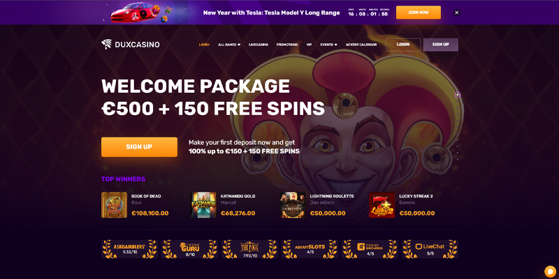 Duxcasino Bonus Code